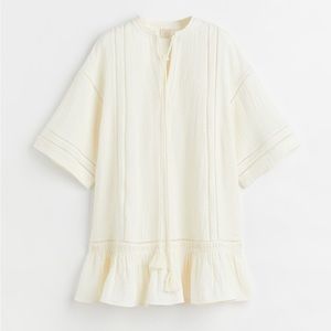H&M White poncho dress_ drop sleeve_casual